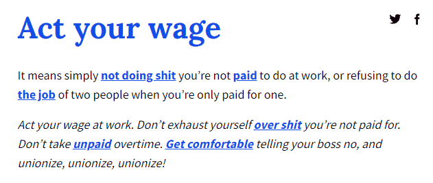 act your wage from urban dictionary