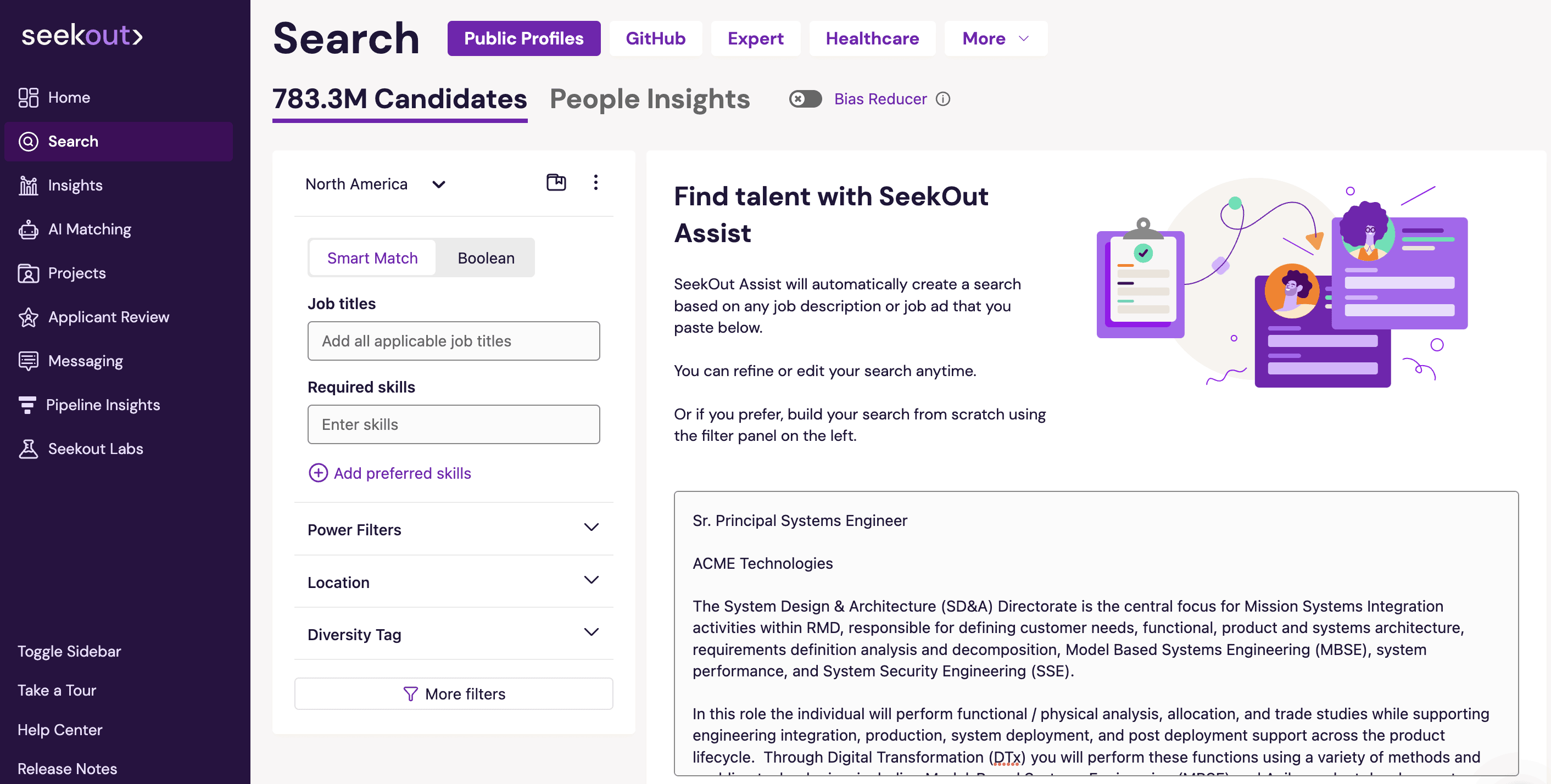 SeekOut Assist chatgpt interface