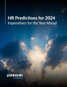 Josh Bersin Company annual 2024 HR Predictions report cove