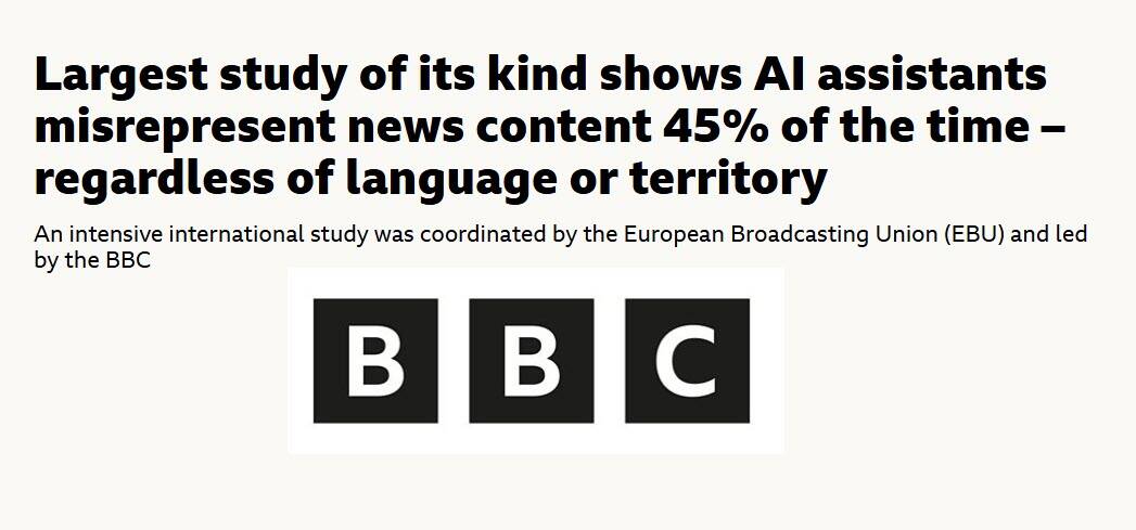 BBC Finds That 45% of AI Queries Produce Erroneous Answers – JOSH BERSIN BBC Finds That 45% of AI Queries Produce Erroneous Answers – JOSH BERSIN